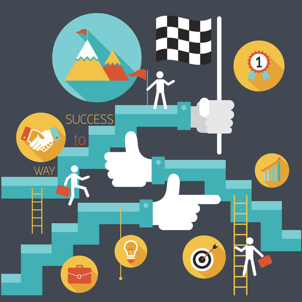 ビジネス コンセプトは、成功への階段 - ベクター画像