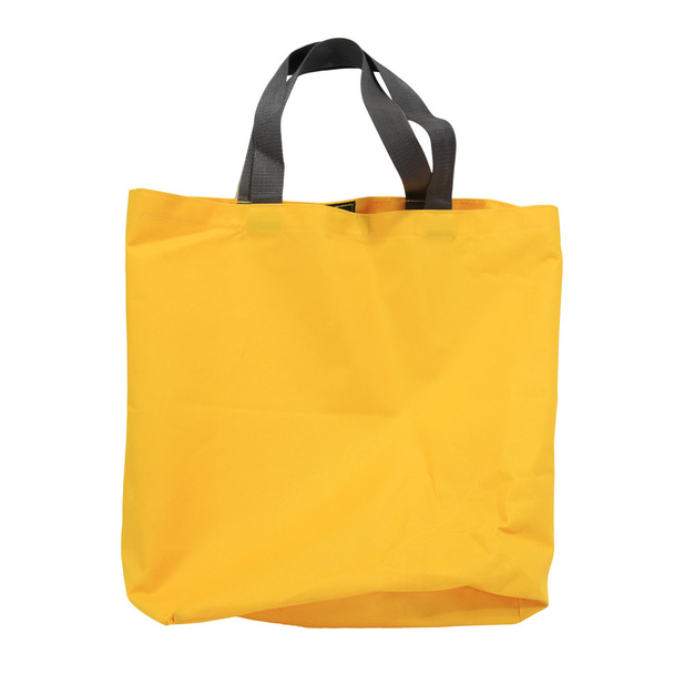 saco de compras de lona amarela isolado no branco
  - Foto, Imagem