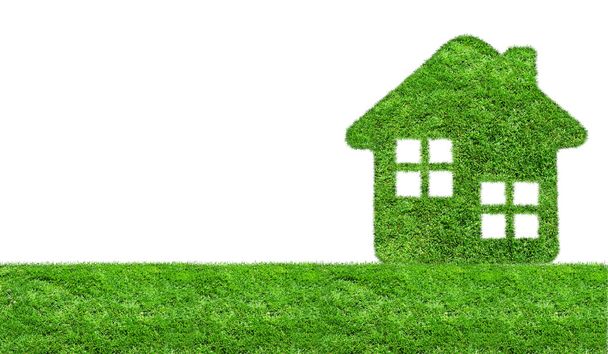 Абстрактна зелена трава значок будинку
 - Фото, зображення