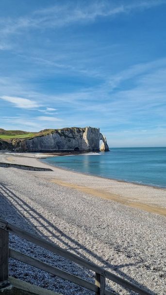 Beach walk on the beautiful alabaster coast near tretat - Normandy - France - Valokuva, kuva