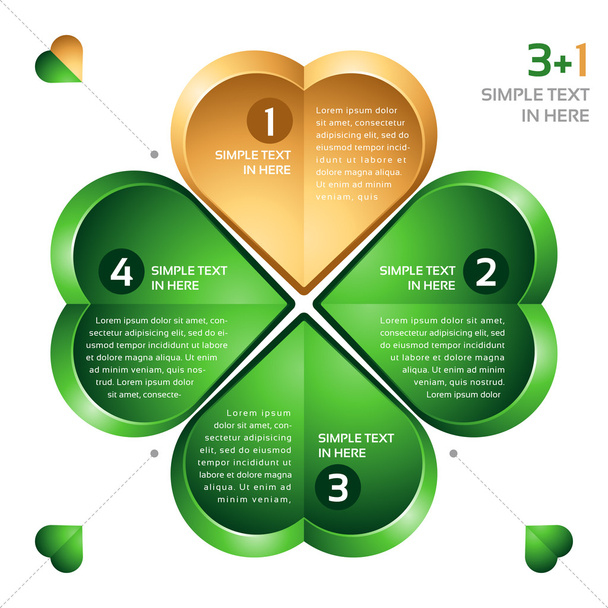 Vector option infographic. Four-leaved clover. - Vector, Image