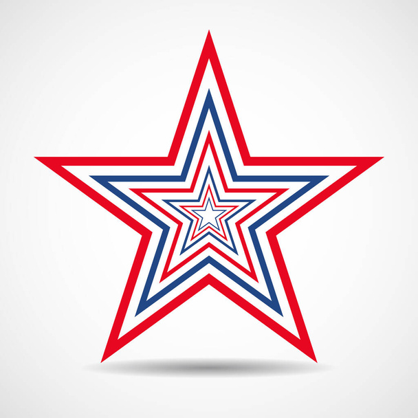 Amerikai zászló csillag alakú vonal. Amerikai sztár. Amerikai zászló ikon. Vektorillusztráció - Vektor, kép