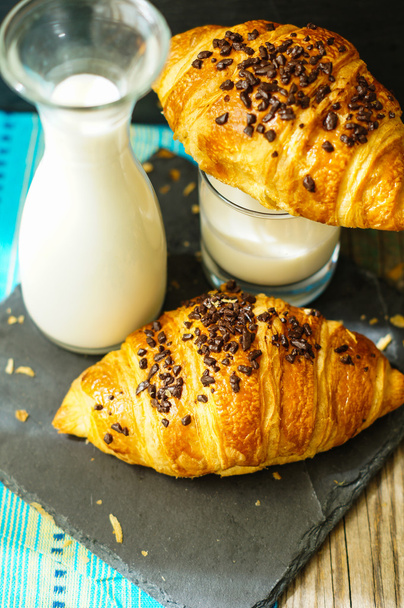 Tradiční snídaně s croissantem - Fotografie, Obrázek
