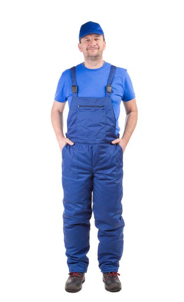 Worker in blue overalls. - Foto, Imagem