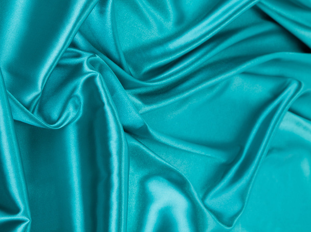 Blue silk drapery. - Foto, afbeelding