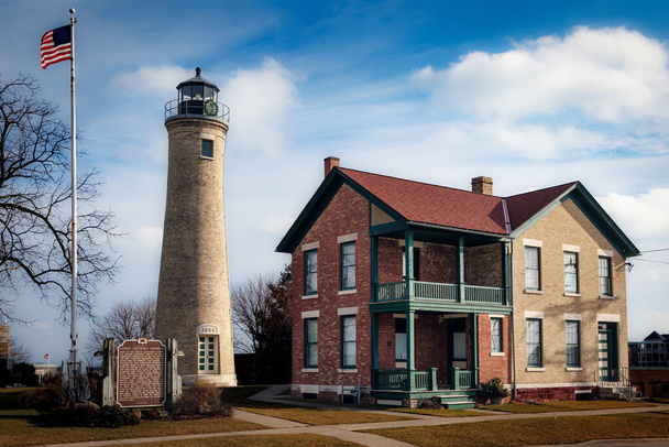 Le phare de Southport, construit en 1866, à Kenosha, Wisconsin. - Photo, image