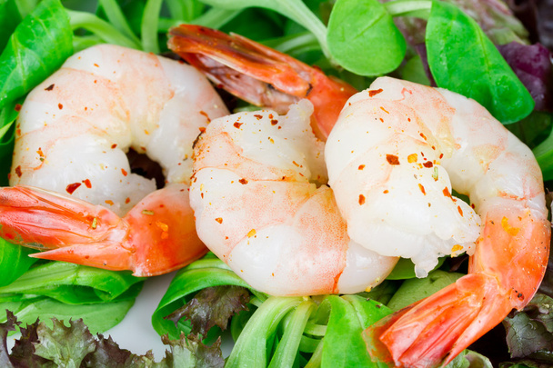 Shrimp and salad - Zdjęcie, obraz