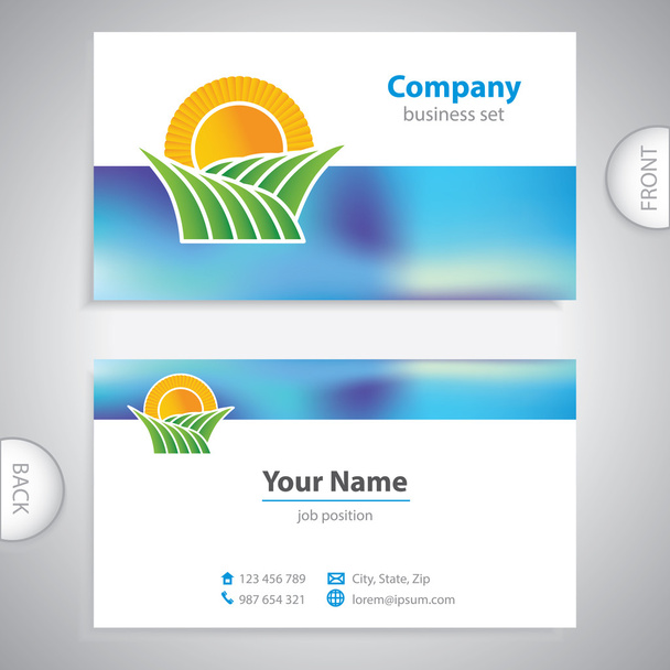 business card - symbols of nature - fields and meadows - Vector, Image