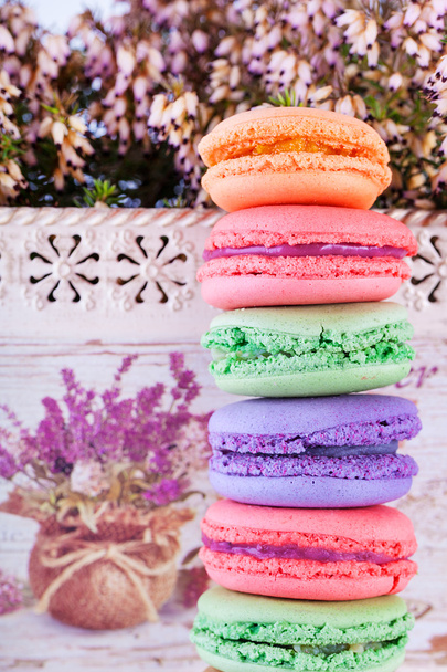 traditional french colorful macarons - Photo, Image