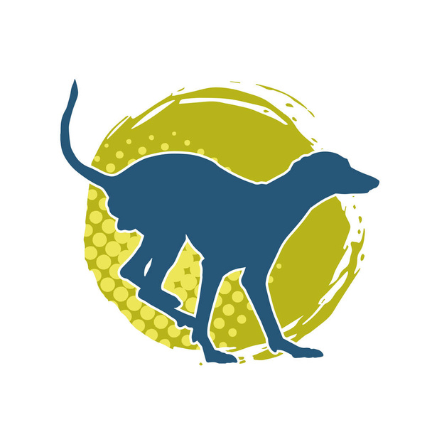 Силуэт активного домашнего животного собаки  - Вектор,изображение