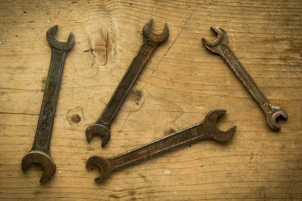 old open end wrenches - Фото, изображение