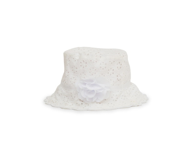 Chapéu branco sobre fundo branco
 - Foto, Imagem