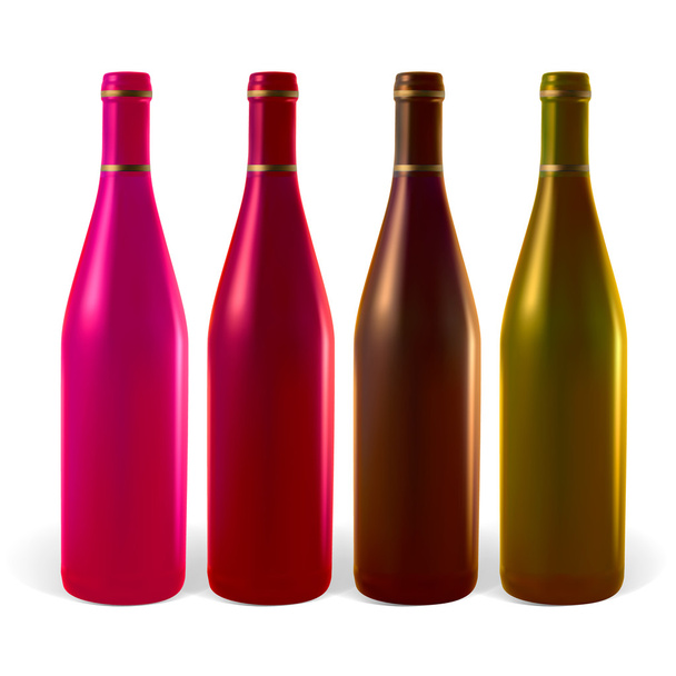 χρωματιστά μπουκάλια - Διάνυσμα, εικόνα