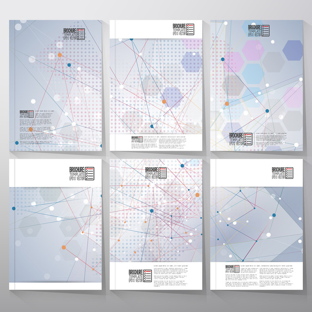 Brochure, flyer or reports with molecular structure for communication, template vector - Vektor, kép