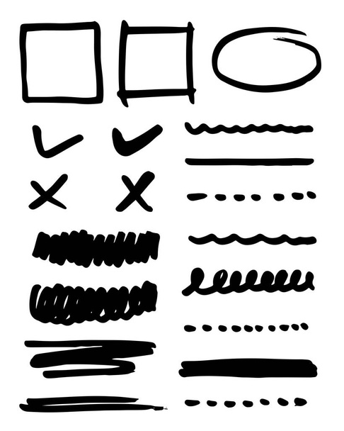 Conjunto de elementos dibujados a mano para seleccionar text.Business doodle. - Vector, imagen
