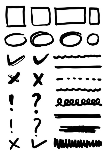Conjunto de elementos dibujados a mano para seleccionar text.Business doodle. - Vector, Imagen