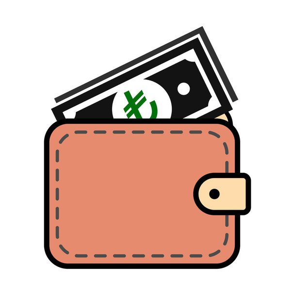 Ícone da lira turca da carteira, símbolo liso financeiro, sinal da ilustração do vetor do dinheiro do depósito da economia . - Vetor, Imagem