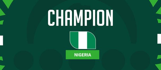 Nigeria Champion Emblema Naciones Africanas 2023 Bandera Equipos Países Símbolo de Fútbol Africano Logotipo Diseño Vector Ilustración - Vector, imagen