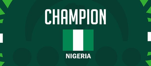 Nigeria Champion Symbol Flag African Nations 2023 Equipos Emblema Países África Fútbol Logotipo Diseño Vector Ilustración - Vector, imagen