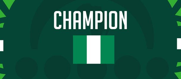 ナイジェリア チャンピオン 旗 シンボル アフリカ 国 2023 チームエンブレム 国 アフリカ サッカー ロゴ デザイン ベクター イラスト - ベクター画像