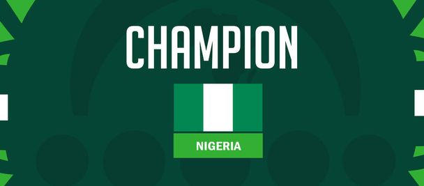 Nigéria Campeão Bandeira Africano Nações 2023 Equipes Emblema Países Africano Futebol Símbolo Logo Design Vector Ilustração - Vetor, Imagem