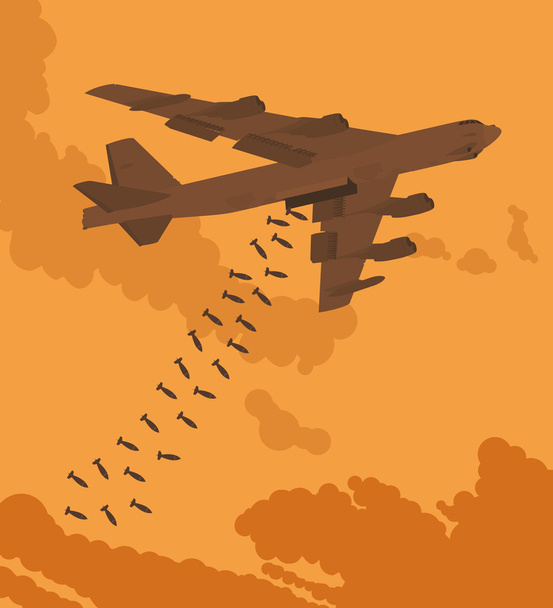 Heavy bomber dropped the bombs - Vector, Image
