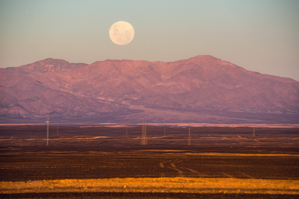 Úplněk, poušť Atacama Chile - Fotografie, Obrázek