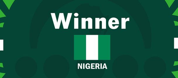 ナイジェリアの勝者シンボルフラッグ アフリカ諸国 2023 チームエンブレム国 アフリカサッカーロゴデザインベクターイラスト - ベクター画像