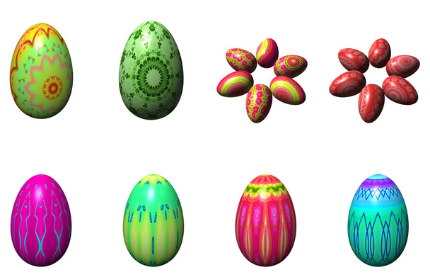 Easter eggs isolated on the white - Foto, Imagen