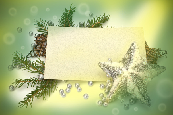 Рождественское украшение с поздравительной открыткой
 - Фото, изображение