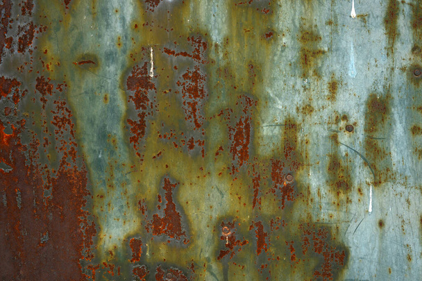 Lo sfondo del buco in metallo arrugginito vernice peeling  - Foto, immagini