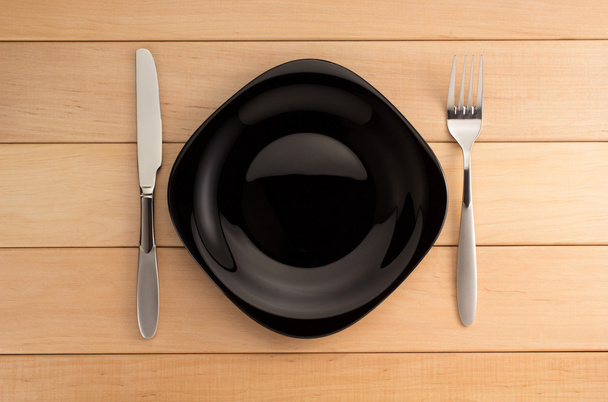 Plate, knife and fork - Foto, Imagen