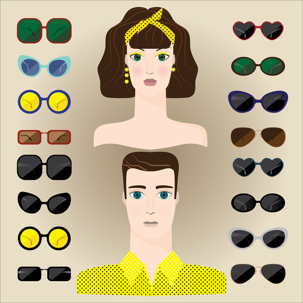 set of male and female points of different shapes - Vector, Image
