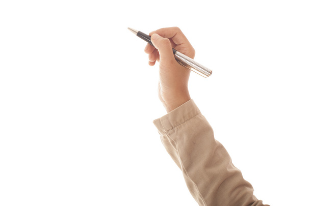 vrouw hand met een pen. - Foto, afbeelding