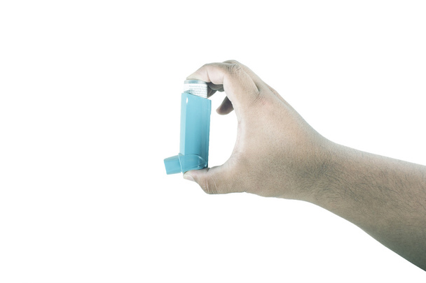 Mão segurando inalador asma
. - Foto, Imagem