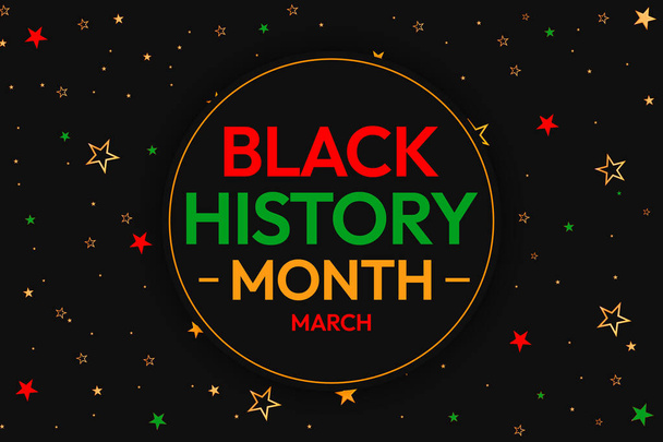 Black History Hónap színes háttér csillagok minta és kör tipográfia. - Fotó, kép