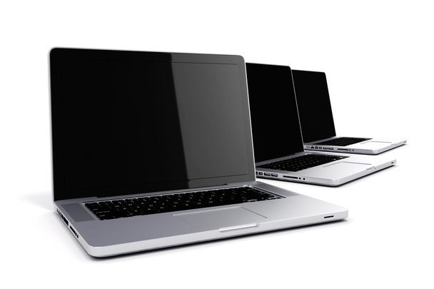 3d render of laptops on white background - Photo, Image