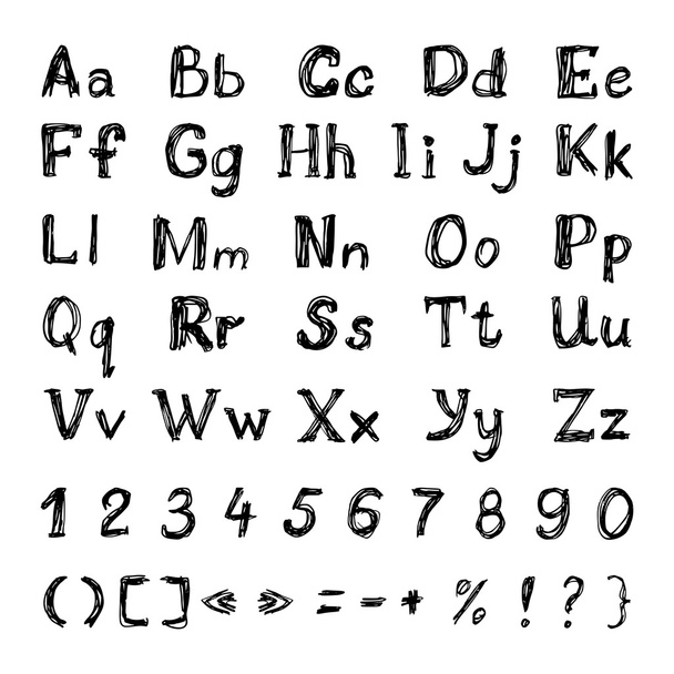 alfabet letters op witte achtergrond - Vector, afbeelding