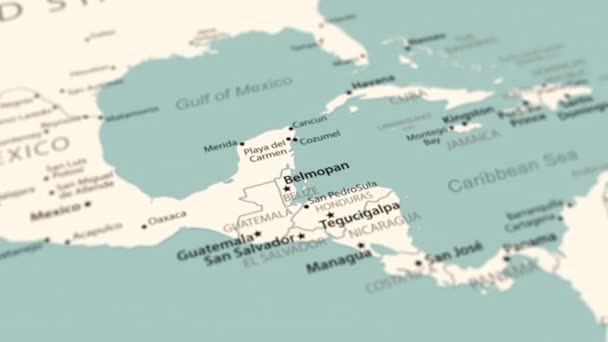 Сальвадор на карті світу. Плавне обертання карти. Анімація 4K. - Кадри, відео