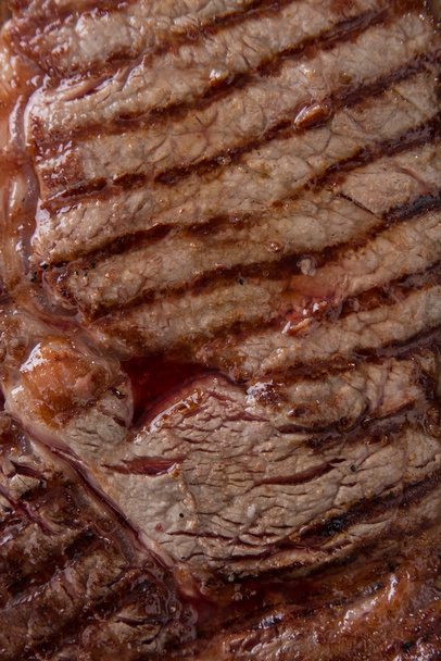 Beef rump steak, macro shot. - Zdjęcie, obraz