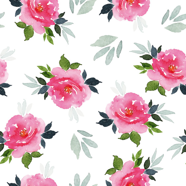 Seamless pattern watercolor flowers - ベクター画像