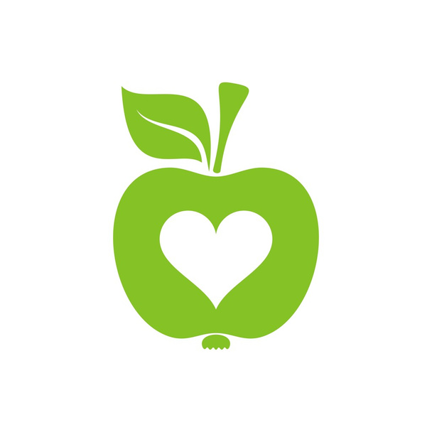 Jabłko symbol zdrowego serca - Wektor, obraz