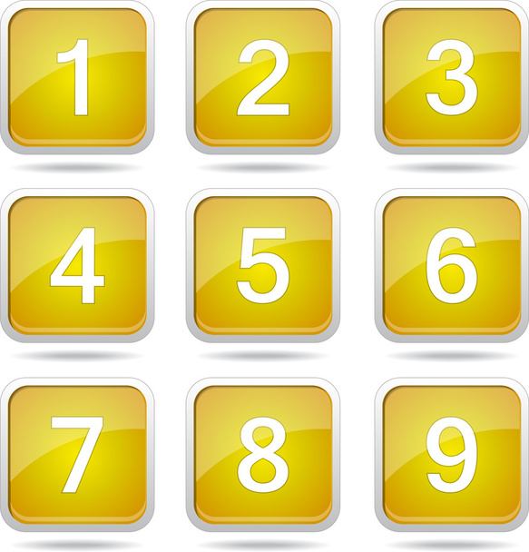 Numbers Counting Icon Set - Διάνυσμα, εικόνα