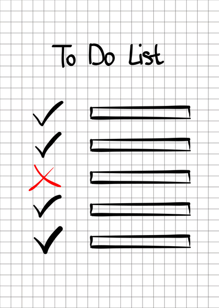 Hand-drawn doodle to do checklist - Vektor, Bild