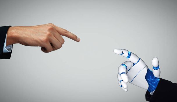 XAI 3D Rendering künstlicher Intelligenz KI-Forschung zur Roboter- und Cyborg-Entwicklung für die Zukunft lebender Menschen. Digitales Data Mining und maschinelles Lernen für Computergehirn. - Foto, Bild