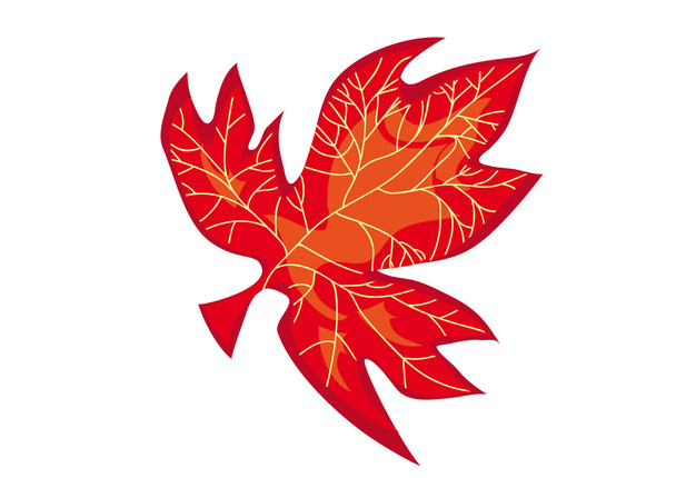 Autumn leave on the isolated background - Vector, Image