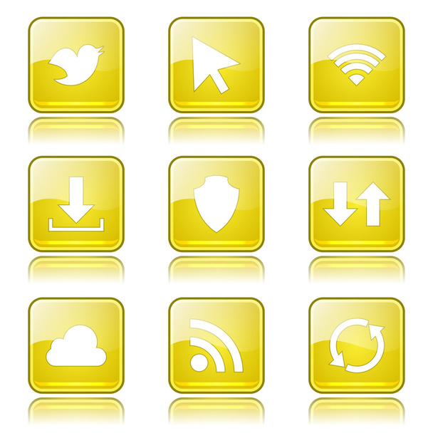 Web Internet Social Icon Set - Vector, Imagen