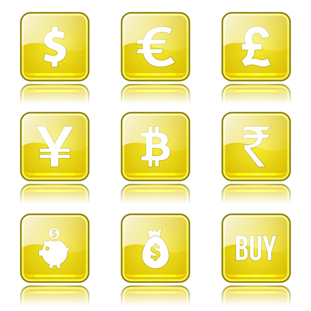 Currency Sign Icon Set - Wektor, obraz