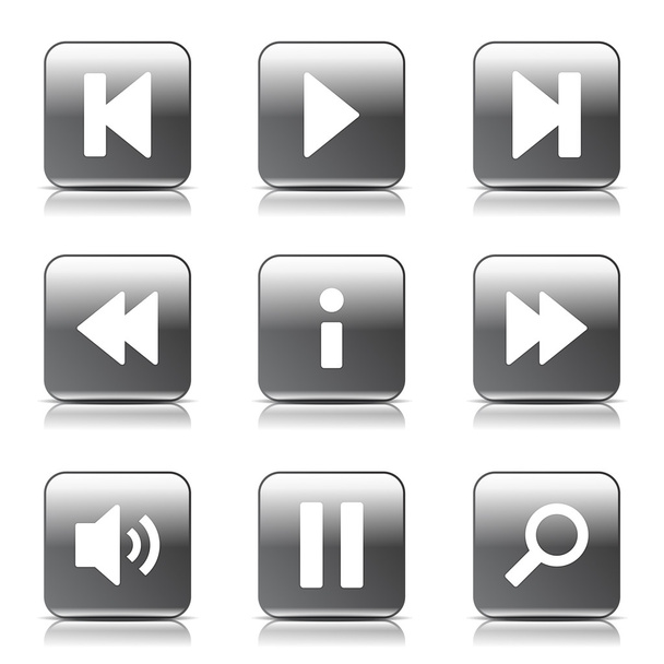 Multimedia Controller Icon Set - Vector, Image
