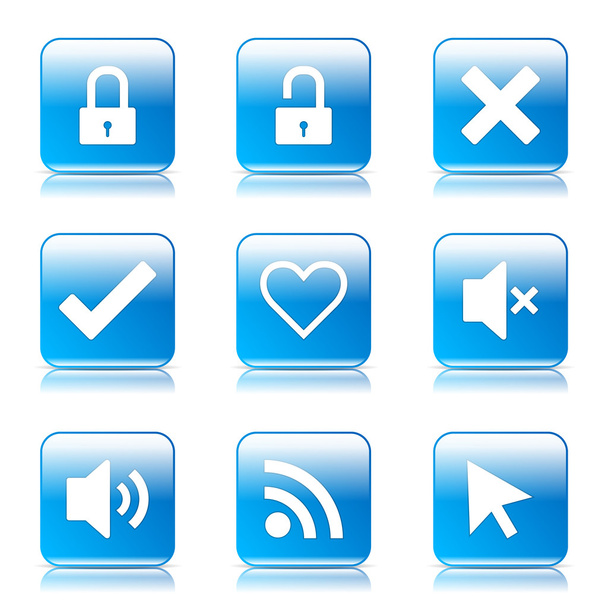 SEO Internet Sign Icon Set - Vektor, Bild